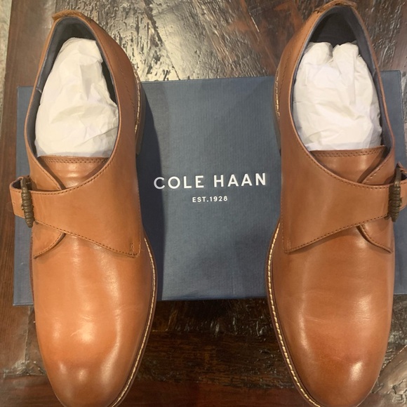 Cole Haan Men's Tan Leather Derbys - Picture 6 of 7